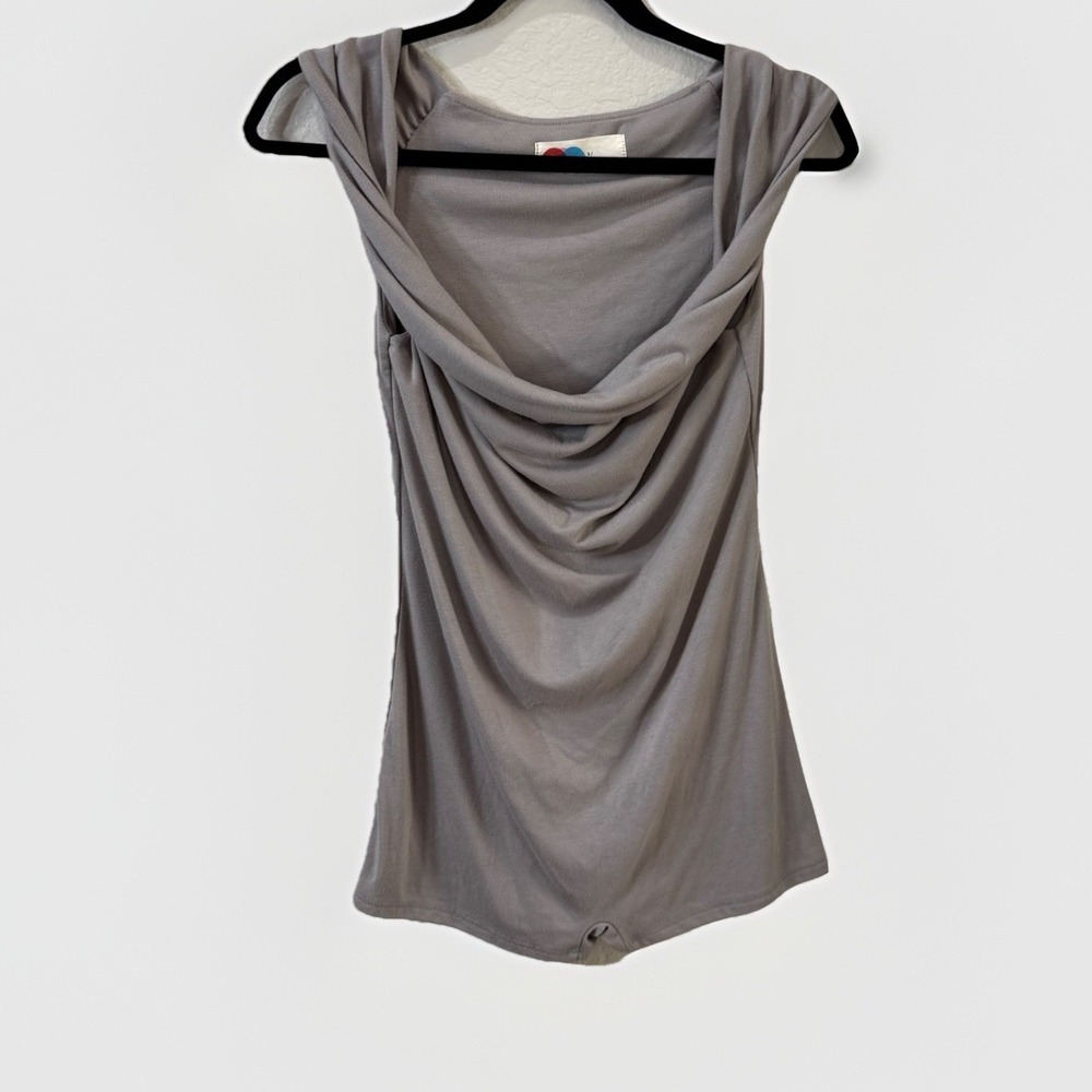 New Free People Beach Marren Romper Sz Small Taupe Gray Off Shoulder Athleisure